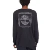 Timberland Casual cu imprimeu, guler rotund și mâneci lungi, Negru