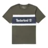 Timberland cu cusături în culori contrastante, blocuri de culoare, mânecă scurtă, verde