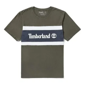 Timberland cu cusături în culori contrastante, blocuri de culoare, mânecă scurtă, verde