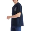 Timberland cu imprimeu logo, guler rotund, albastru