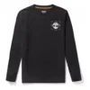 Timberland cu imprimeu logo, guler rotund, mâneci lungi, Negru