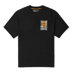 Timberland cu imprimeu logo, guler rotund, Negru