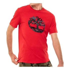 Timberland cu imprimeu, mânecă scurtă, roșu