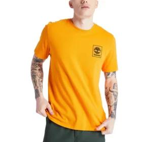 Timberland cu imprimeu pe spate, mânecă scurtă, portocaliu