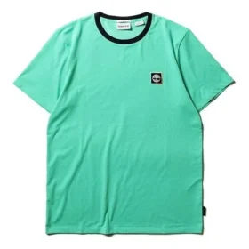 Timberland SS20 CoolMax Logo cu mânecă scurtă și guler rotund, verde