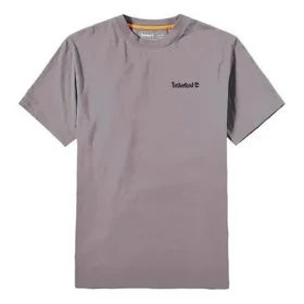 Timberland SS20 cu guler rotund, imprimeu, mânecă scurtă, gri