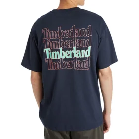 Timberland SS20 cu imprimeu, guler rotund, pantaloni scurți, albastru