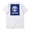 Timberland SS20 cu imprimeu logo, mânecă scurtă, alb