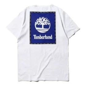 Timberland SS20 cu imprimeu logo, mânecă scurtă, alb