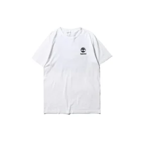 Timberland SS20 cu imprimeu logo, mânecă scurtă, alb