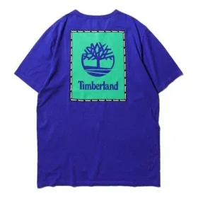 Timberland SS20 cu imprimeu logo, mânecă scurtă, albastru
