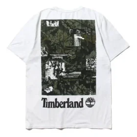 Timberland SS20 cu imprimeu, mânecă scurtă, alb