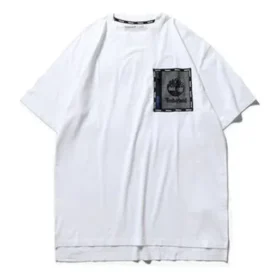 Timberland SS20 Hollow Out Zipper Pocket Printing cu mânecă scurtă, alb
