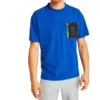 Timberland SS20 Tricou cu mâneci scurte, imprimeu și buzunar cu fermoar decupat, albastru