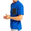 Timberland SS20 Tricou cu mâneci scurte, imprimeu și buzunar cu fermoar decupat, albastru