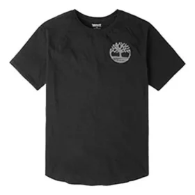 Timberland Tricou cu guler rotund și imprimeu, mâneci scurte, Negru