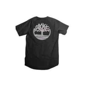 Timberland Tricou cu guler rotund și imprimeu, mâneci scurte, Negru