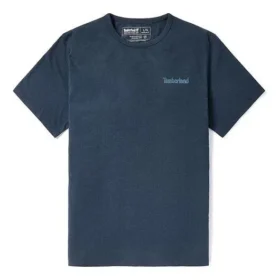 Timberland Tricou cu guler rotund și mâneci scurte, imprimat, albastru