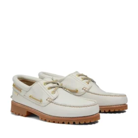 Timberland x Aim Leon Dore Încălțăminte de barcă cu trei ochiuri, cusuți manual „Off White”