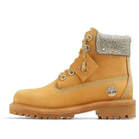 Timberland x Jimmy Choo 6-Inch Crystal Cizme „Grâu Nubuck with Crystals”