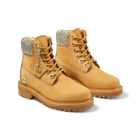 Timberland x Jimmy Choo 6-Inch Crystal Cizme „Grâu Nubuck with Crystals”