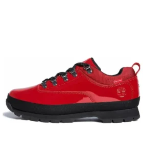 Timberland x Supreme Euro Hiker Low „Piele lăcuită roșie”