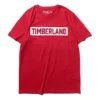 Tricou casual cu mânecă scurtă și imprimeu cu logo Timberland, roșu
