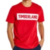 Tricou casual cu mânecă scurtă și imprimeu cu logo Timberland, roșu