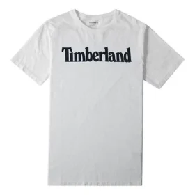 Tricou cu mânecă scurtă și imprimeu cu logo Timberland, alb