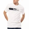 Tricou cu mânecă scurtă și imprimeu cu logo Timberland, alb