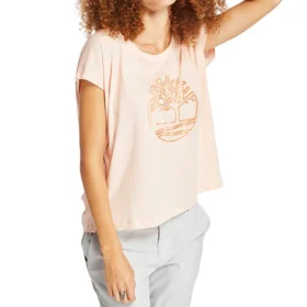 Tricou cu mânecă scurtă și imprimeu logo roz