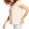 Tricou cu mânecă scurtă și imprimeu logo roz