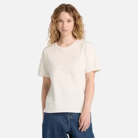 Tricou cu mâneci scurte Dunstan pentru femei – Alb vintage