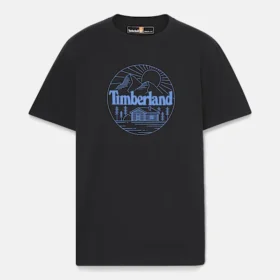 Tricou cu mâneci scurte și imprimeu montan pentru bărbați