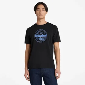 Tricou cu mâneci scurte și imprimeu montan pentru bărbați