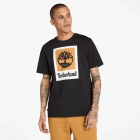 Tricou cu mâneci scurte și logo pătrat