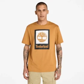 Tricou cu mâneci scurte și logo pătrat