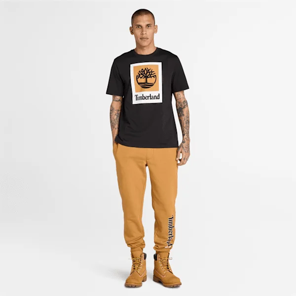 Tricou cu mâneci scurte și logo pătrat Tricou cu mâneci scurte și logo pătrat