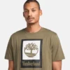 Tricou cu mâneci scurte și logo pătrat