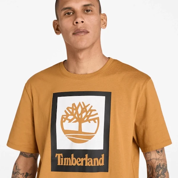 Tricou cu mâneci scurte și logo pătrat Tricou cu mâneci scurte și logo pătrat